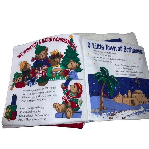 Children's Cloth / Fabric Books- Set of 2 Christmas Songbook & Learning with Te - Picture 4 of 7